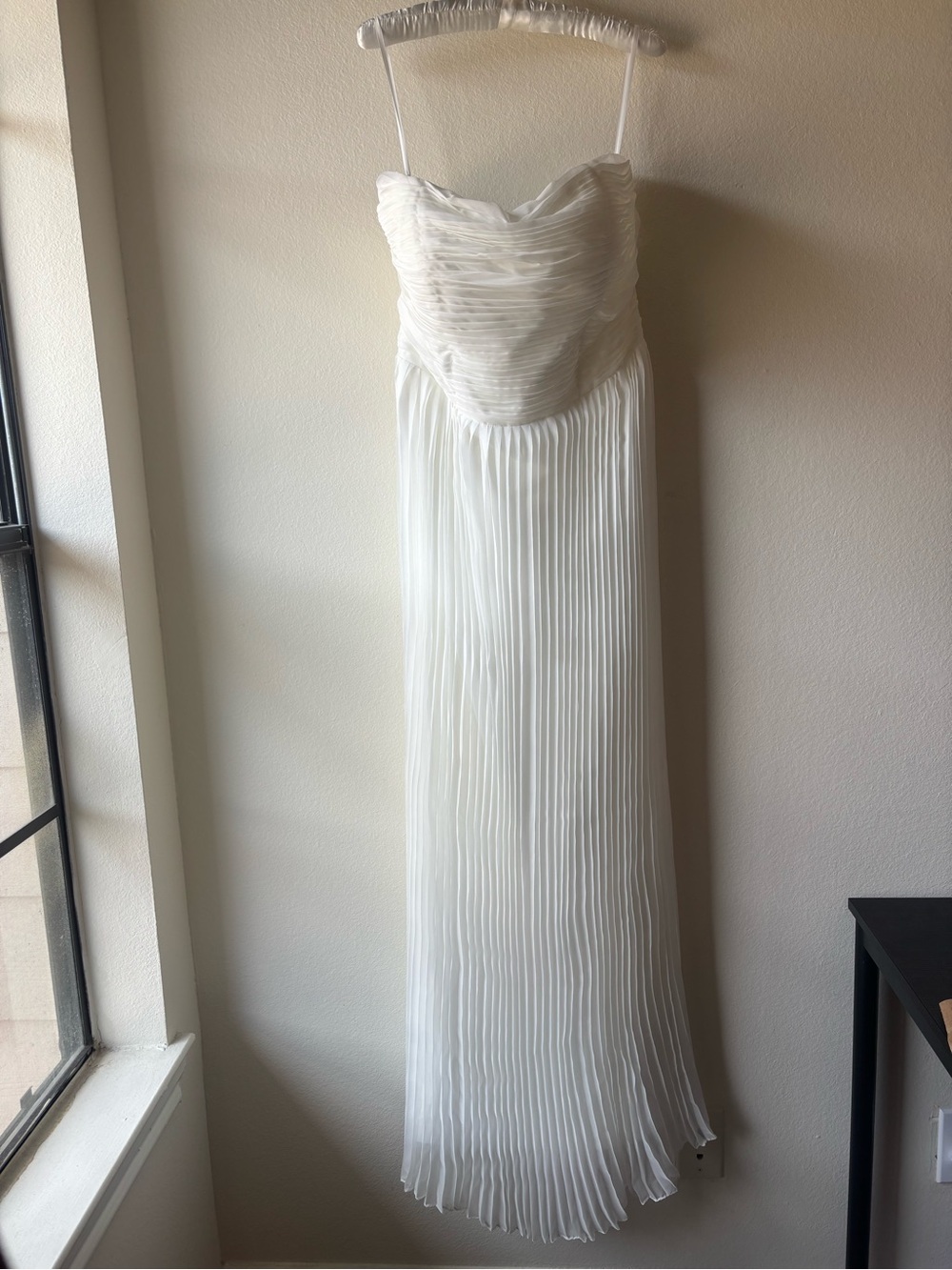 NEW White Pleated Strapless Wedding Dress